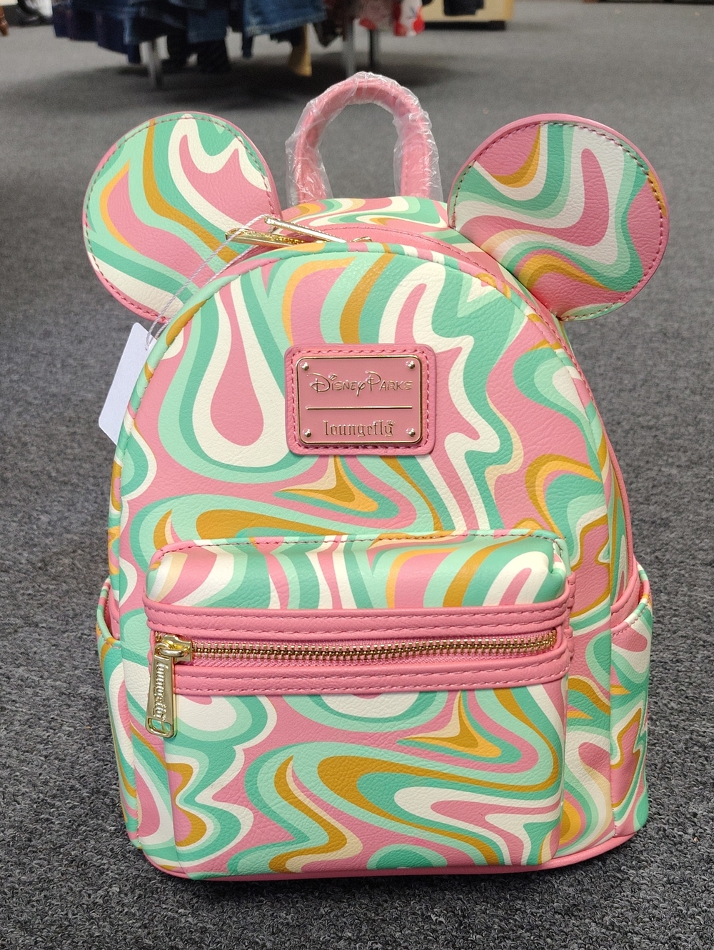 Loungefly Pastel Swirl Mini Backpack with Ear Accents - Pink, Mint, Yellow